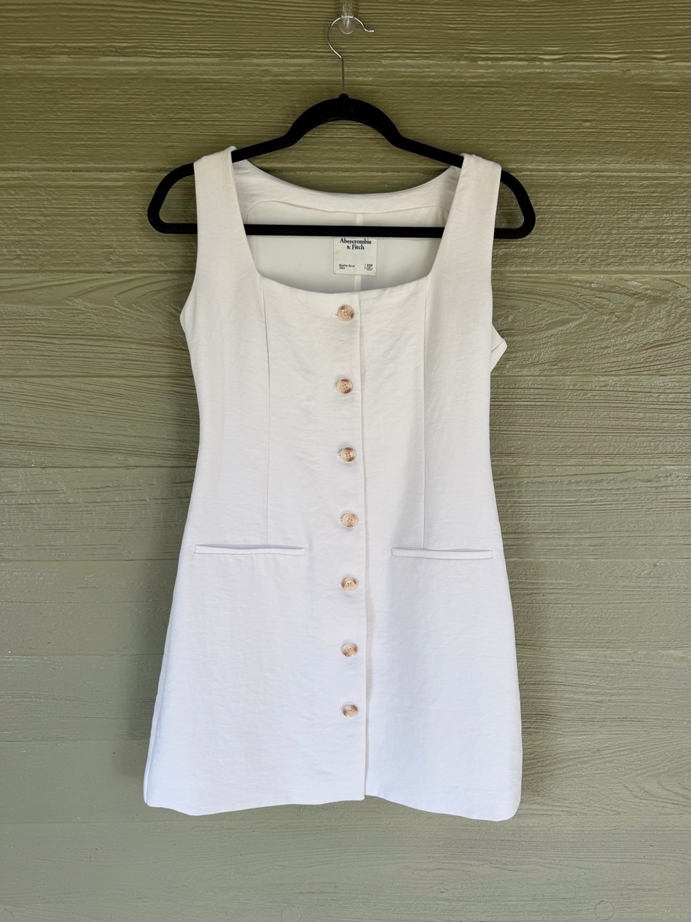 The A&F Mara Squareneck Vest Mini Dress in White